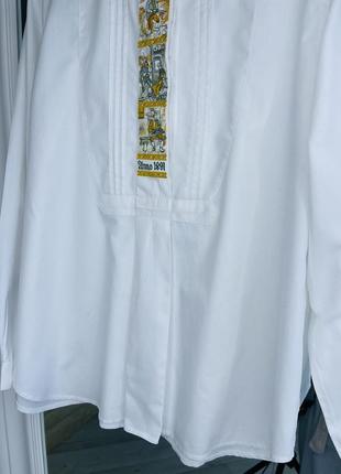 Wallmann белая винтажная рубашка с вышивкой вышиванка5 фото