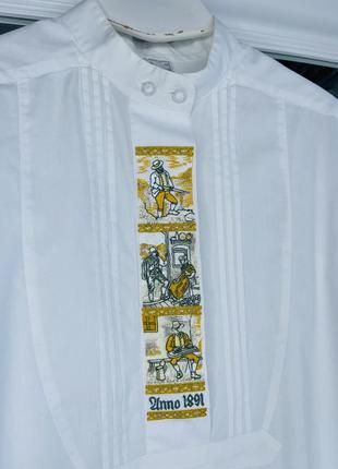 Wallmann белая винтажная рубашка с вышивкой вышиванка8 фото