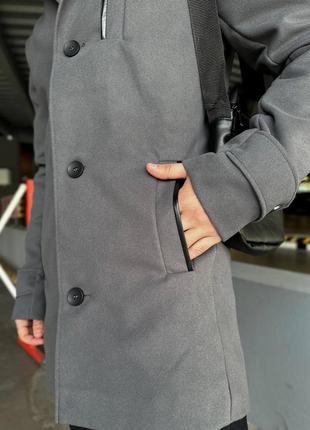 Стильное деловое мужское пальто кашемировое с подкладкой качественное4 фото