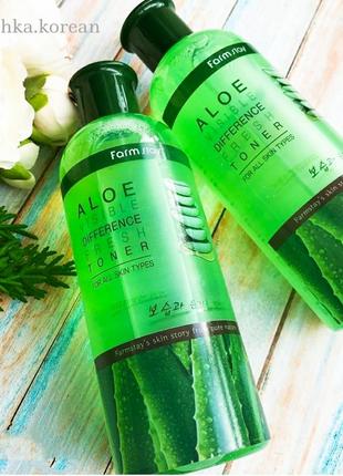 Освежающий тонер с экстрактом алоэ вера farmstay aloe visible difference fresh toner 350 мл