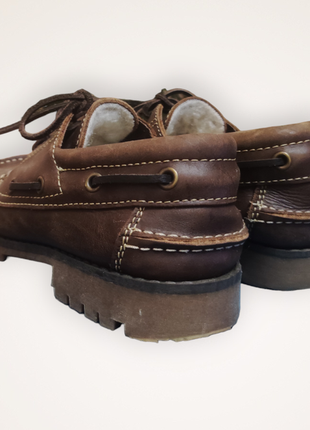 Туфлі топсайдери розмір 40 25см з натуральної шкіри з утоплювачем унісекс чоловічі/жіночі осінь/зима4 фото
