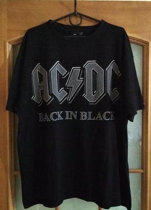 Чоловіча футболка ac/dc back in black official license (l-xl) оригінал