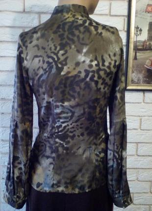 Шикарная винтажная, актуальная блузка в звериный принт 10/38 george4 фото