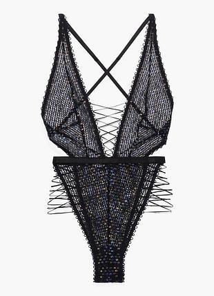 Шикарное боди disco lace up teddy в размере с