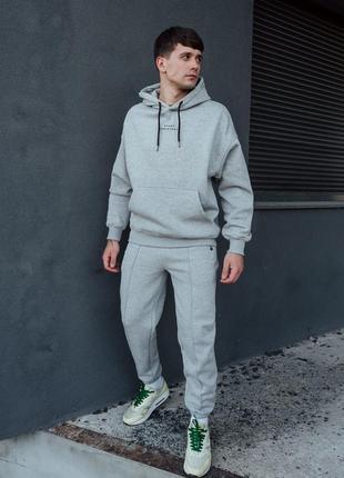 Спортивный костюм staff su gray melange oversize fleece