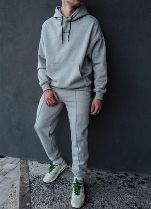 Спортивний костюм staff su gray melange oversize fleece5 фото