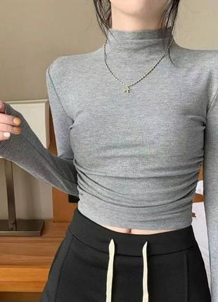 Базовый женский гольф в рубчик (лонгслив)