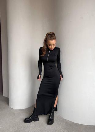 Жіноча чорна сукня-максі🍂❄️ колекція 2023-20246 фото