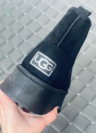 Челси черные угги на платформе женские ugg челси зима5 фото