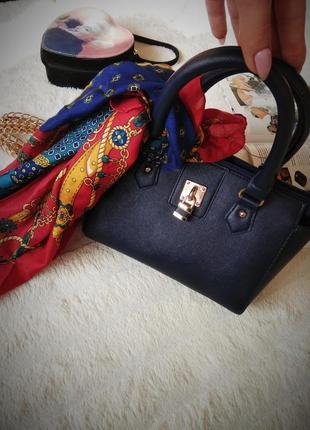 🔥🔥🔥ценопад! трендовая синяя  сумочка  с платком1 фото