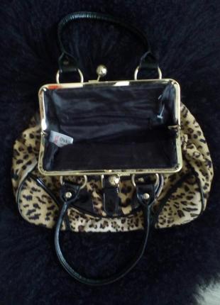 Крутая винтажная брендовая леопардовая сумка3 фото