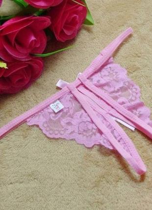 Женские трусики с разрезом розовые - 42-46 размер, (на резинке, тянутся)2 фото