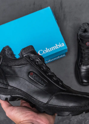 Чоловічі зимові шкіряні черевики columbia zk antishok winter shoes zk antishok