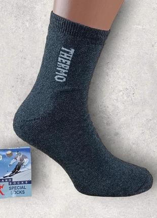 Шкарпетки чоловічі махрові високі розмір 41-45 termo зимові колір сірий