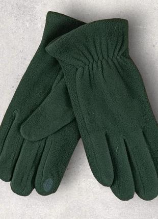 Перчатки мужские сенсорные флисовые плотные осень-зима размер 11 хаки