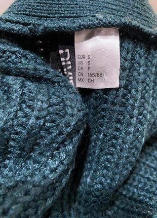 Кардиган h&m жіночий вʼязаний на ґудзиках смарагдовий зелений подовжений р. s, 36 7