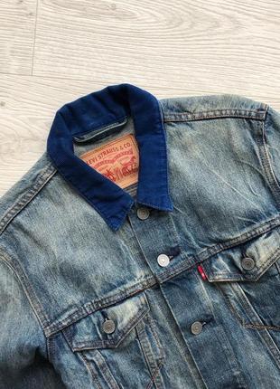 Шикарна джинсова куртка levi’s washed denim jeans jacket blue джинсовка2 фото