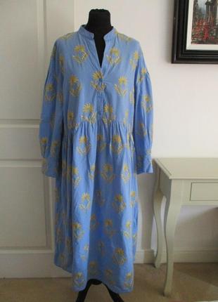 Платье от zara актуальное стильное, натуральное, вышивка пшеничка4 фото
