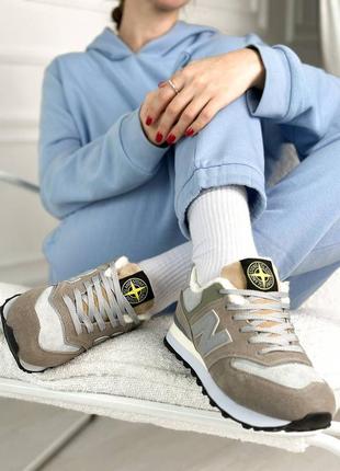 Кроссовки new balance зимние 574 stone island