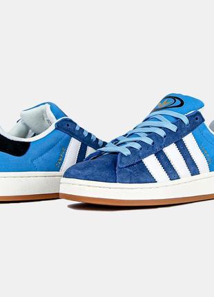 Замшевые кроссовки adidas campus 00s bright blue white4 фото