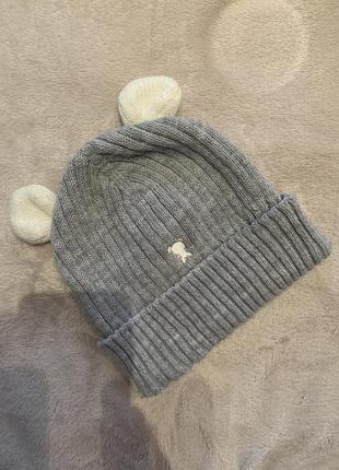 Шапка демисезонна с ушками серая original marines