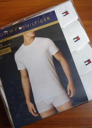 Поштучно tommy hilfiger размер l белые хлопковые базовые мужские футболки томми хилфигер оригинал