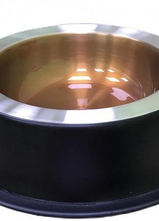 Миска для собак метал на резине deluxe черная м179 - d19см 900мл