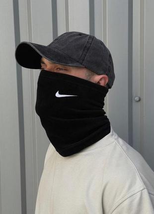 Мужской бафф зимний nike (найк) утепленный черный | шарф-бафф теплый на флисе (b)