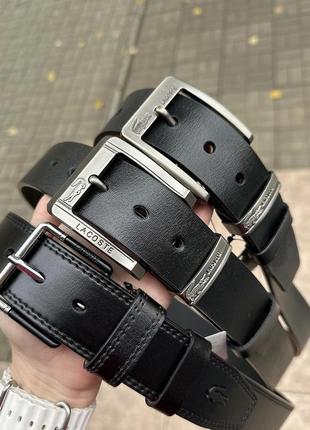 Ремень пояс мужественный кожаный в стиле lacoste / ремень пояс мужской кожаный в стиле lacoste