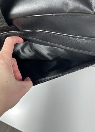 Спортивная сумка кожаная nike мужская женская через плечо черная | дорожная сумка найк небольшая (bon)9 фото