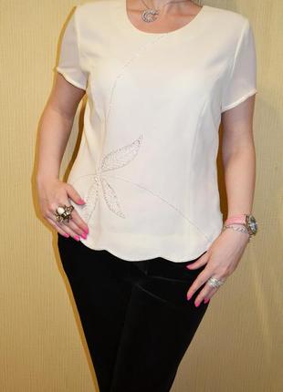 Нарядная кофта блуза с вышивкой бисером цветок1 фото