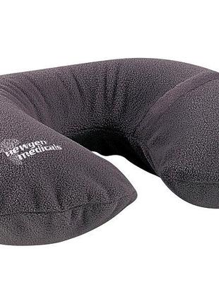 Подушка для шиї та подушка надувні в туристичному комплекті, темно-сіра4 фото
