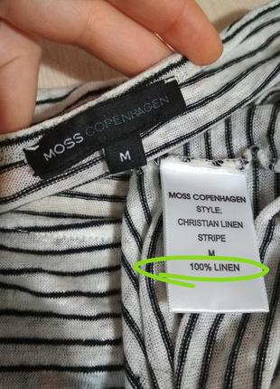 Фирменная льняная футболка тельняшка 100% лён трикотаж льон супер датский бренд!!!6 фото