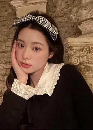 Обруч бант гусяча лапка ободок бантик