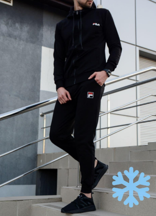 Спортивный костюм утепленный черный