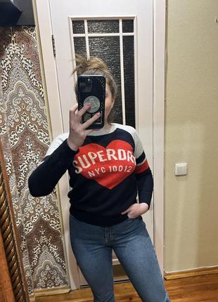 Superdry nyc 10012 шерстяной свитер джемпер колор блок сердце2 фото