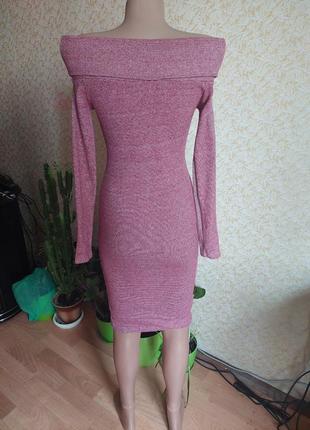 Платье теплое розовое по фигуре р хс- с3 фото