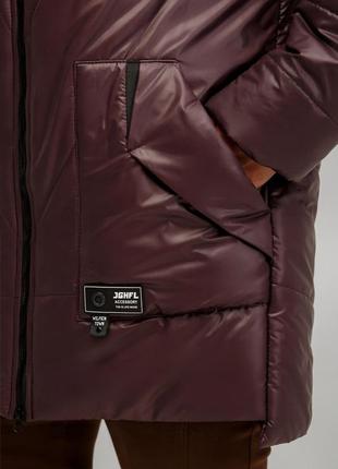 Демисезонная куртка познань с удлиненной спинкой большого размер осень-зима 50-60 размеры разные цвета бургунд5 фото