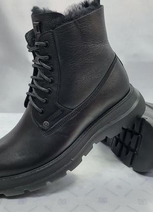 Комфортные зимние кожаные полусапожки-ботинки на цигейке bertoni 40-45р.9 фото