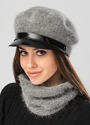 Жіноча кепі ангора  кепи зимова зима супер якість 6059 фото