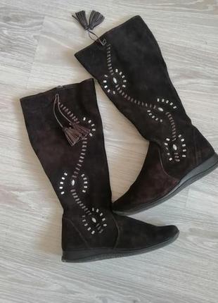Сапоги clarks 6 (26см) замша байка деми зима