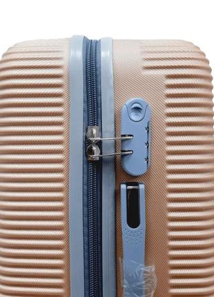 Пластиковый чемодан четырехколесный ручная кладь carbon размер s шампань дорожный небольшой чемоданчик6 фото