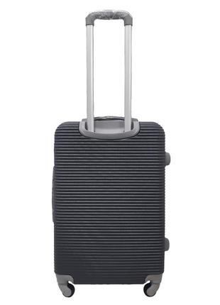 Пластиковый прочный дорожный чемодан на колесиках carbon 147 s цвет черный чемоданчик на 4 колесах маленькый2 фото