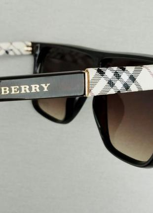Burberry окуляри маска жіночі сонцезахисні коричневі з градієнтом7 фото