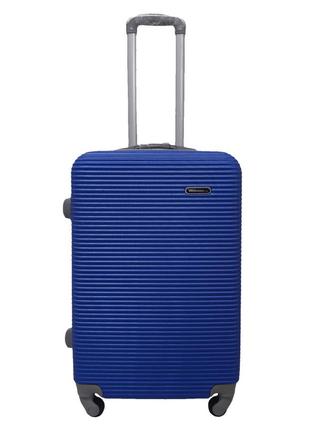 Дорожний вместительный чемодан на колесах средний м carbon 147 чемоданчик m на 4 колесах с  синий