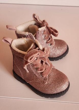 Утеплені демісезонні чоботи/черевики для дівчинки h&m1 фото