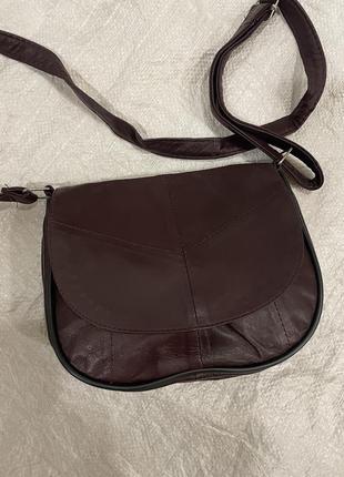 Сумочка цвет марсала натуральная кожа!  новый