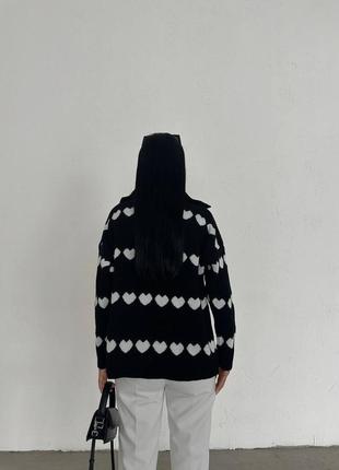 Женский теплый свитер с воротничком в сердечко, сердечко, xs, s, m, l3 фото