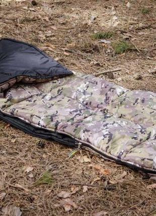Зимний военный спальный мешок 220х75 до -15 армейский спальник пиксель всу теплый...