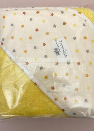 Махровий кутик - рушник для новонародженого  (махра + бавовна)5 фото